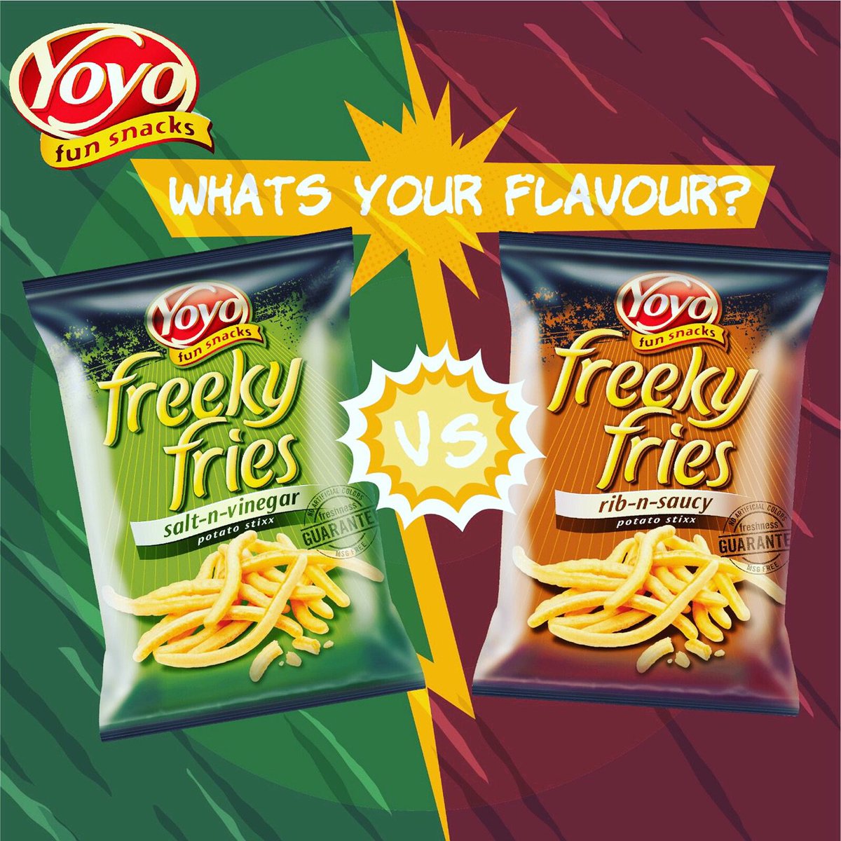 THE FREEKY FRIES BATTLE IS ON!

Let us know which flavour you think should take home the win? #YoyoFunSnacks #FreekyFries