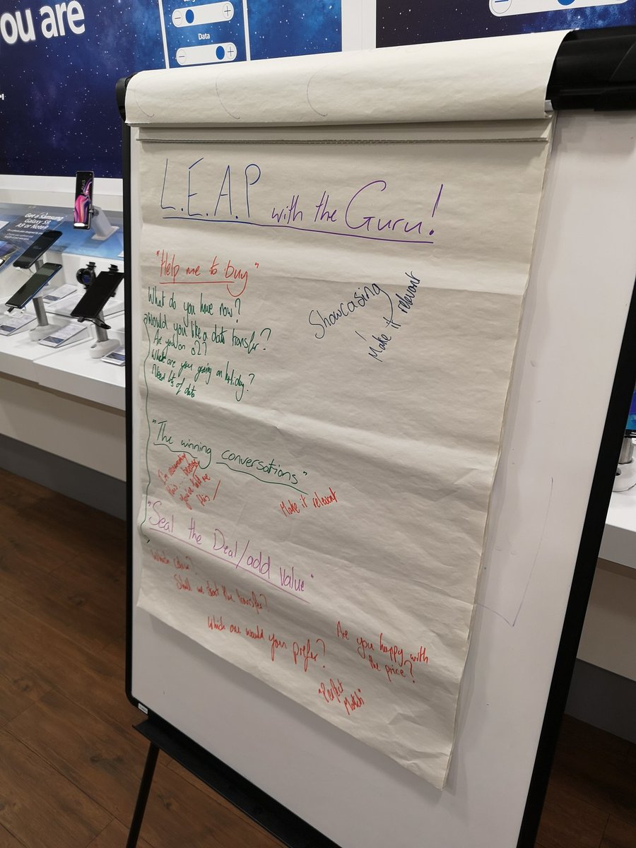 GuruBilly's tweet photo. LEAP Training in store! No, not improving our leap frog 😂 but improving ourselves &amp; how we make sure we're recommending the right products for the right people! O2's ethical approach to selling is fantastic &amp; we really love it at #O2Cleveleys #Midtraining https://t.co/bbMjoXiA24