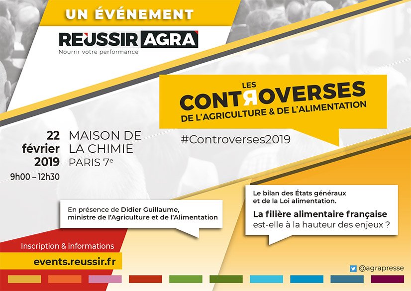"La filière alimentaire française est-elle à la hauteur des enjeux ?" - DERNIÈRES PLACES DISPONIBLES - Inscrivez-vous à la 2ème édition des Controverses de l'Agriculture et de l'Alimentation - vendredi 22 février
events.reussir.fr