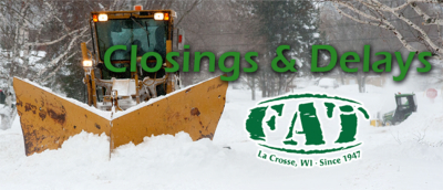 Kicks1063's tweet photo. Another round of snow brings another round of school closings and delays brought to you by @Fat Customz. Get the latest update here: https://t.co/QDBbQibKC6

#KICKS1063 https://t.co/oXRHav7q2B