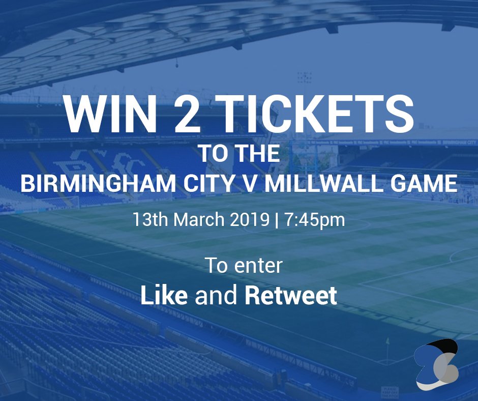 ⚽️ WIN 2 tickets for the <a href="/BCFC/">Birmingham City FC</a> V <a href="/MillwallFC/">Millwall FC</a> game on March 13th 2019 ⚽️ 

To enter, simply LIKE 👍 &amp; RETWEET 🔁

Tickets include corporate hospitality, a three-course meal and free drinks. Winner will be announced on 6th March 2019.

#BCFC #Millwall #Competition