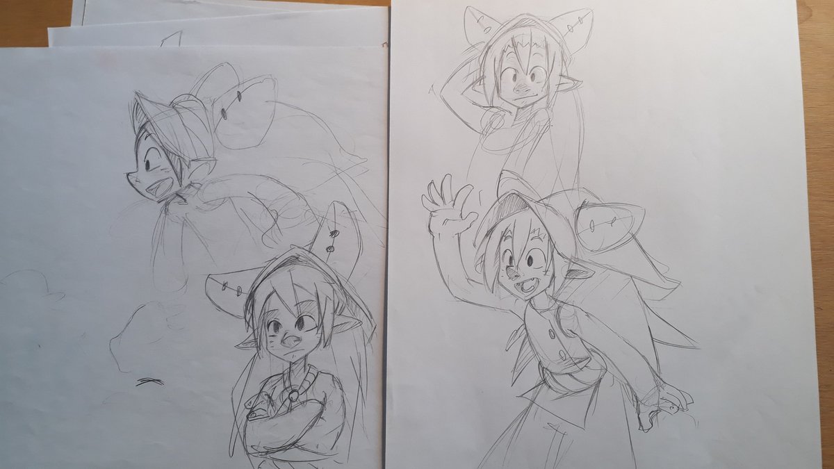 I found old doodles of #wakfu ^^
Yugo had a big nose but France TV don't wanted it :/ 
I took my revenge on Bakara design from Dofus Movie few years later ! Ha ha 