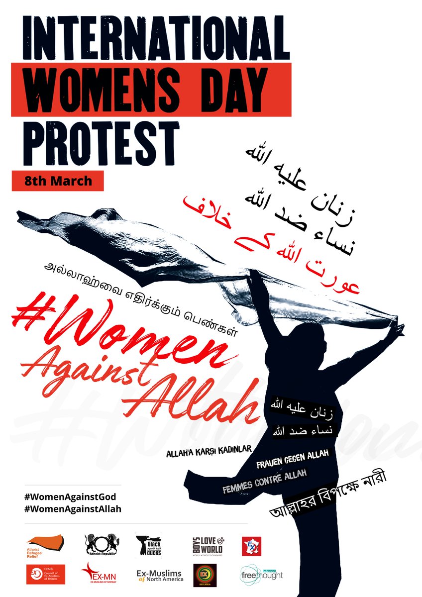 MaryamNamazie's tweet photo. For International Women's Day Protest, 8 March
#FemmesContreAllah
#FemmesContreDieu
#FemmesContreLesReligions
#FemmesContreLeCoran
#FemmesContreSharia
#PasunDemiHomme
#PasdeHonte https://t.co/POuyx49UQB