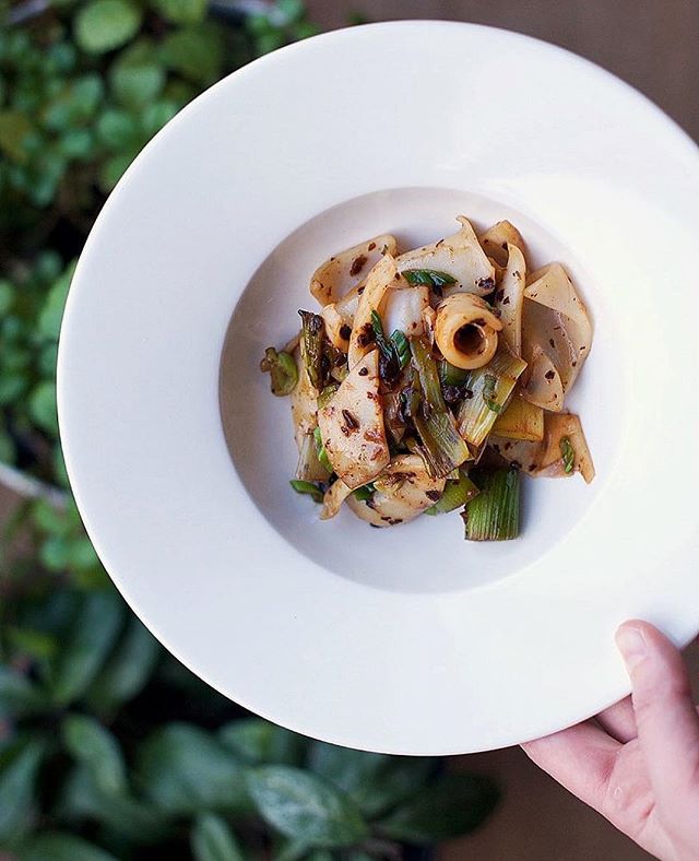 From littleoak_bar Have you ever had squid so tender that you think "damn, this could be pasta..." It's time you do. Squid with fermented black bean sauce &amp; braised leek. 🦑. We'll give you a wine with as much flavour &amp; fu... zpr.io/gYSBD