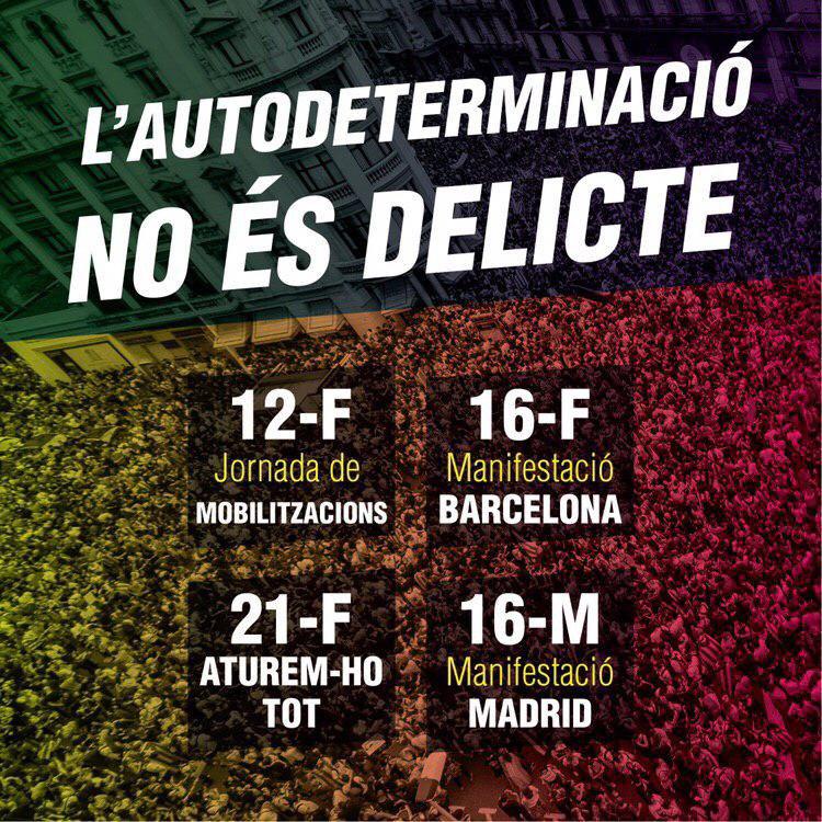 Comencem unes setmanes de mobilitzacions i de vaga. Us convoquem aquest vespre a les 19h a la Plaça 1 d'Octubre de 2017 de Sant Feliu conjuntament amb <a href="/OmniumVOriental/">Òmnium Vallès Oriental</a>, <a href="/ANC_Codines/">ANC SantFeliuCodines</a>, <a href="/CDR_SFC/">CDR StFeliudCodines</a>, PDCat i <a href="/CUPCodines/">CUP Codines</a>, per deixar clar que l'autodeterminació NO ÉS DELICTE! #sfc182