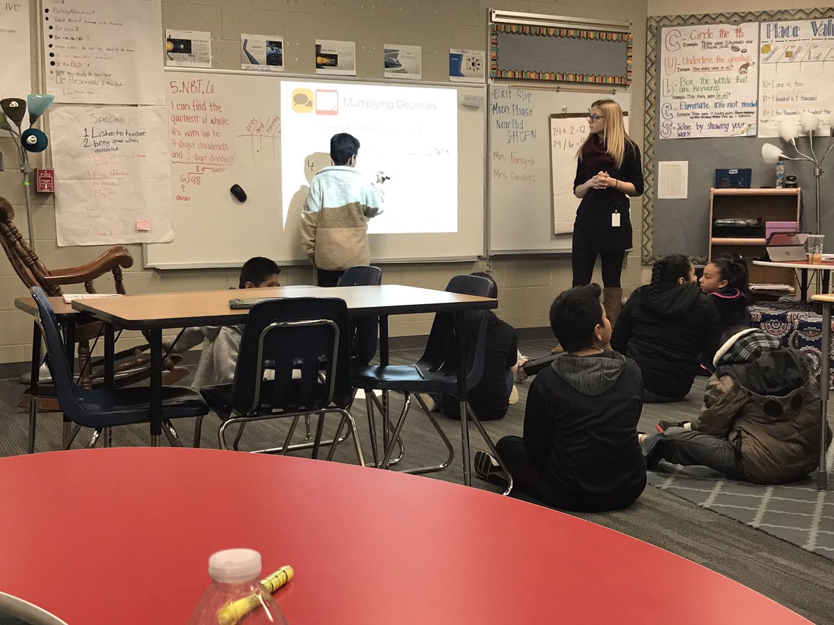 5th graders sharing about their learning of using the area model to multiply fractions!  #InspireCultivateCreate