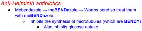 Step1Mnemonics's tweet photo. Mebendazole for treatment for Helminths 

#usmle #step1 https://t.co/VQr3J8qvh9