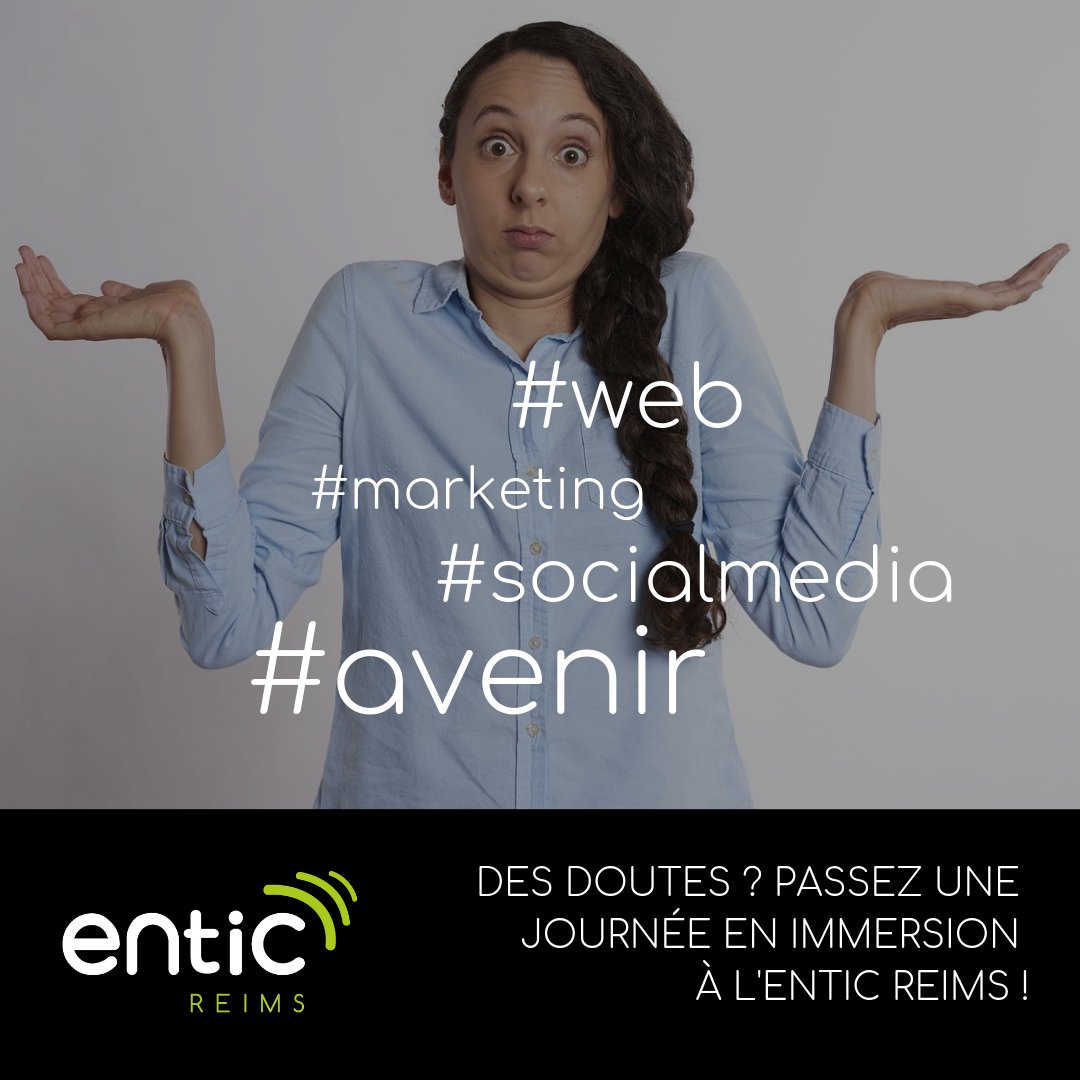 EnticReims's tweet image. #mardiconseil Réfléchir à son orientation de façon constructive &amp;gt;&amp;gt; passer une journée en immersion à l'ENTIC #Reims ! plus d'infos entic.fr #webdev #socialmedia #marketing