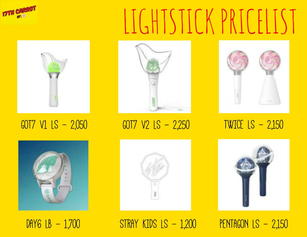 Lightstick pricelist ♡ ikon, bigbang, GOT7, apink, monsta X, VIXX, seventee...