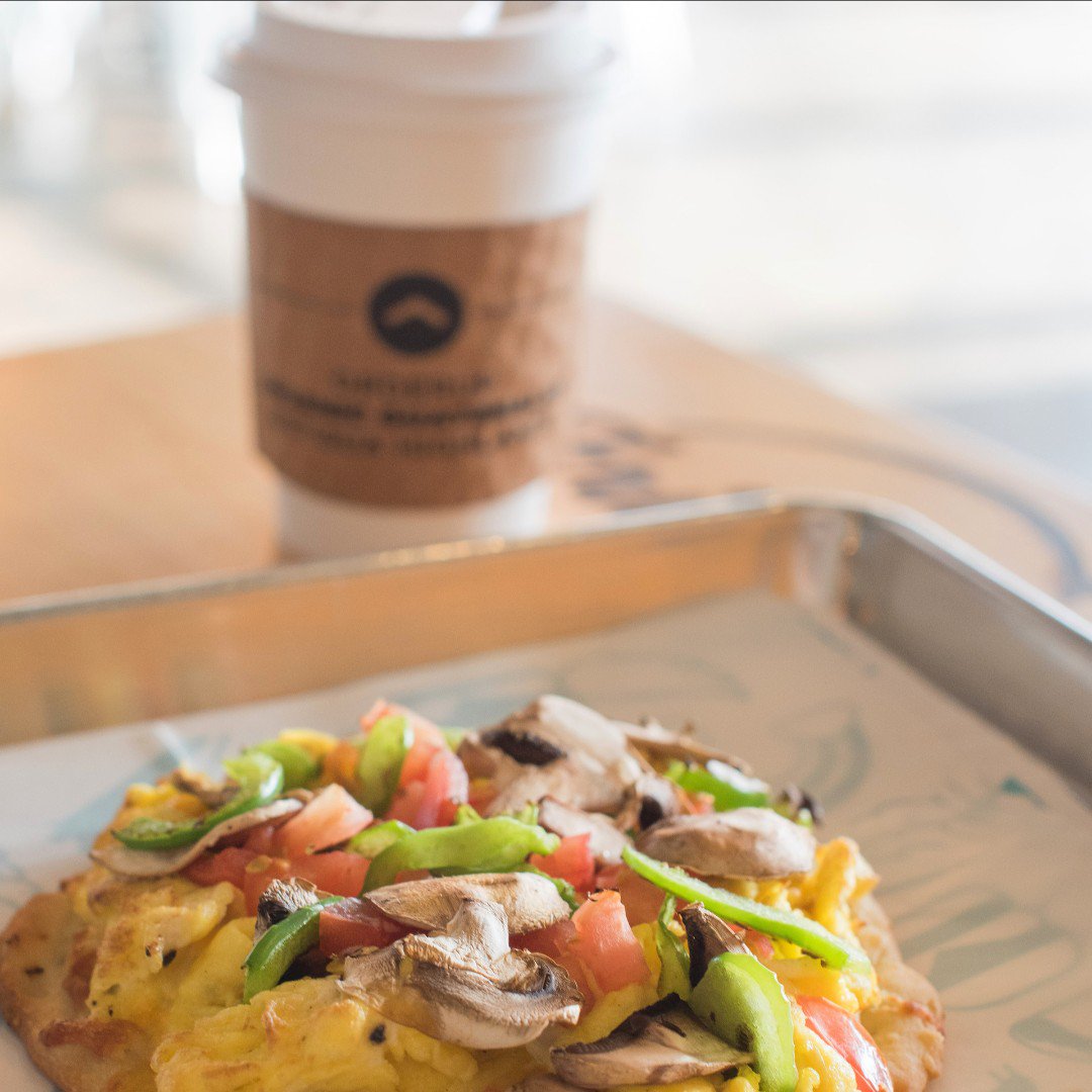Good morning! You woke up—you're doing great. Keep it going and join us for a morning #coffee and a #breakfast we'll make just for you. Start today right!
