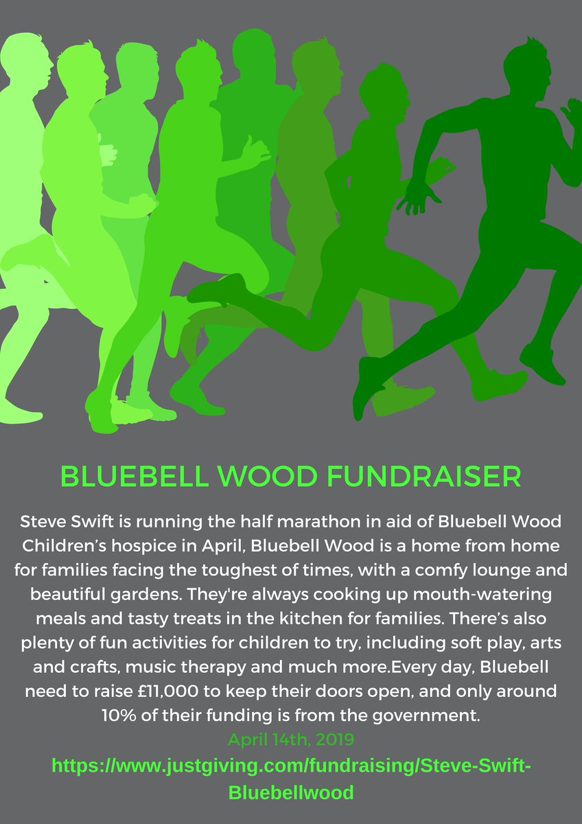 Please help us spread the word about Steve's half marathon in aid of Bluebell Wood children hospice, You can help by sharing posts and of course by donating!
justgiving.com/fundraising/St…
#bluebellwood #sheffieldhalfmarathon #fundraising