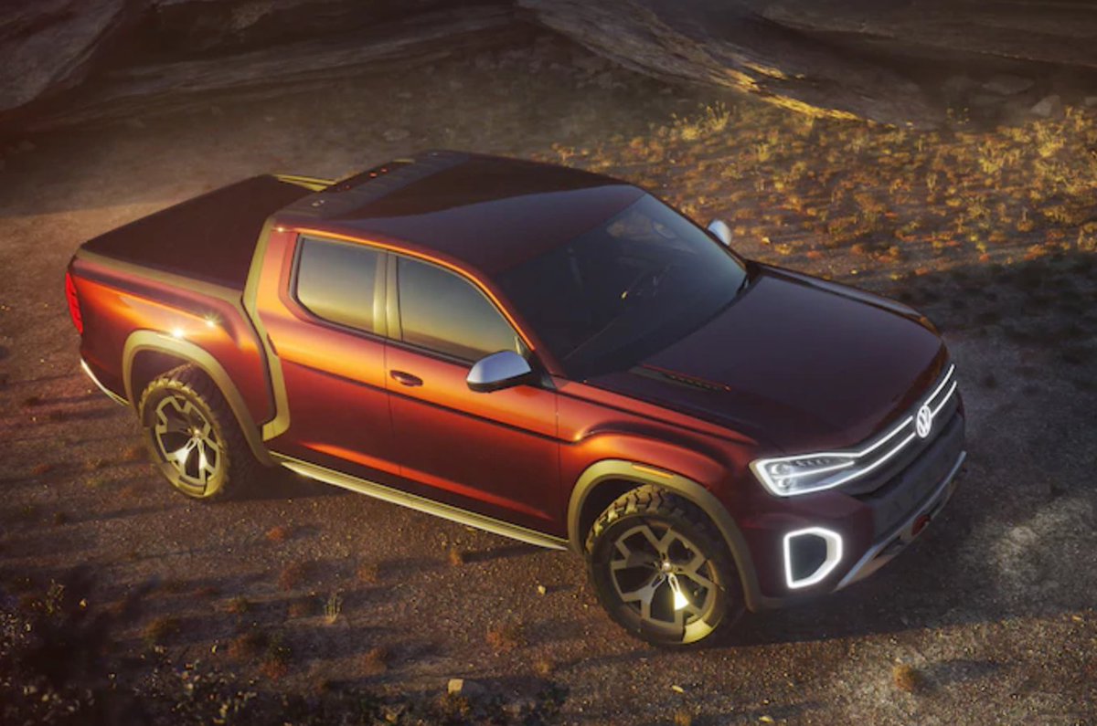 VWLeesSummit's tweet photo. Ok if we're honest we're DYING for this @VW concept pickup truck. @automobilemag took it for a spin this summer. Can this be a thing already!! We're so ready for a VW truck! #conceptcar #vwconcept #vwtruck https://t.co/c8EoxJxc9H