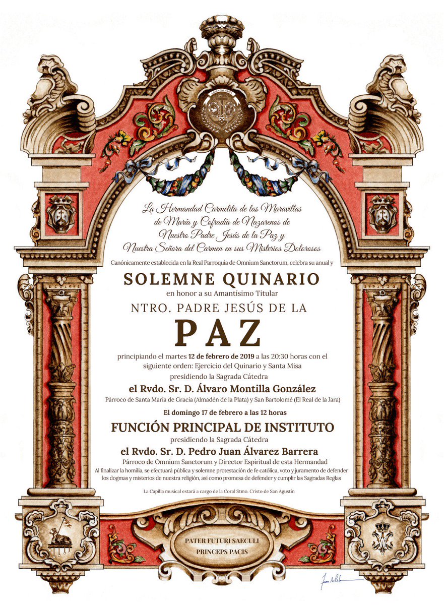 Hoy, primer día de Quinario en honor a Ntro. Padre Jesús de la Paz, Titular de la <a href="/Hdad_del_Carmen/">El Carmen</a>. A las 20:30h. en la parroquia de Omnium Sanctorum.