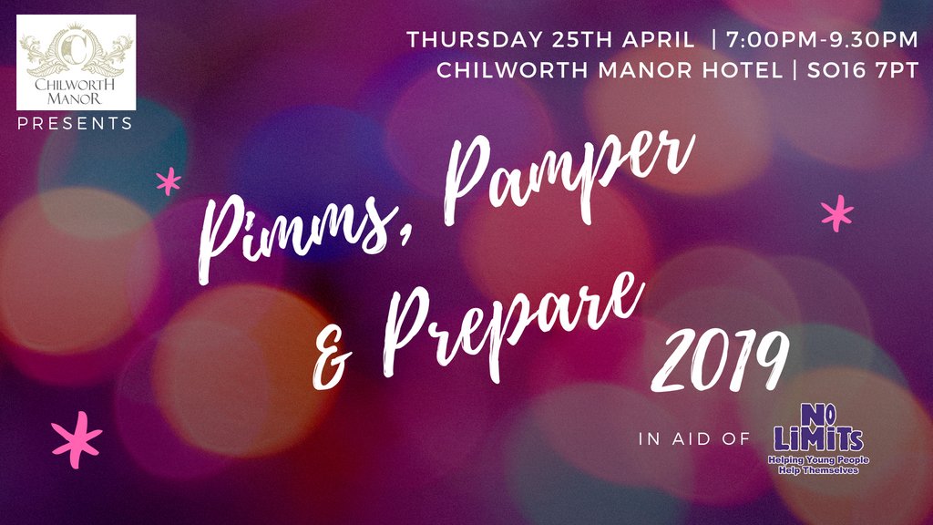 No Limits (@nolimitshelp) on Twitter photo Along with <a href="/BWChilworth/">Chilworth Manor</a>, we're excited to bring you Pimms, Pamper & Prepare 2019! Bigger and better than last year, we have everything you need to get yourselves prepared for spring/summer 2019.
Tickets are on sale now!
To find out more, visit: buff.ly/2WP7RmF Along with <a href="/BWChilworth/">Chilworth Manor</a>, we're excited to bring you Pimms, Pamper & Prepare 2019! Bigger and better than last year, we have everything you need to get yourselves prepared for spring/summer 2019.
Tickets are on sale now!
To find out more, visit: buff.ly/2WP7RmF