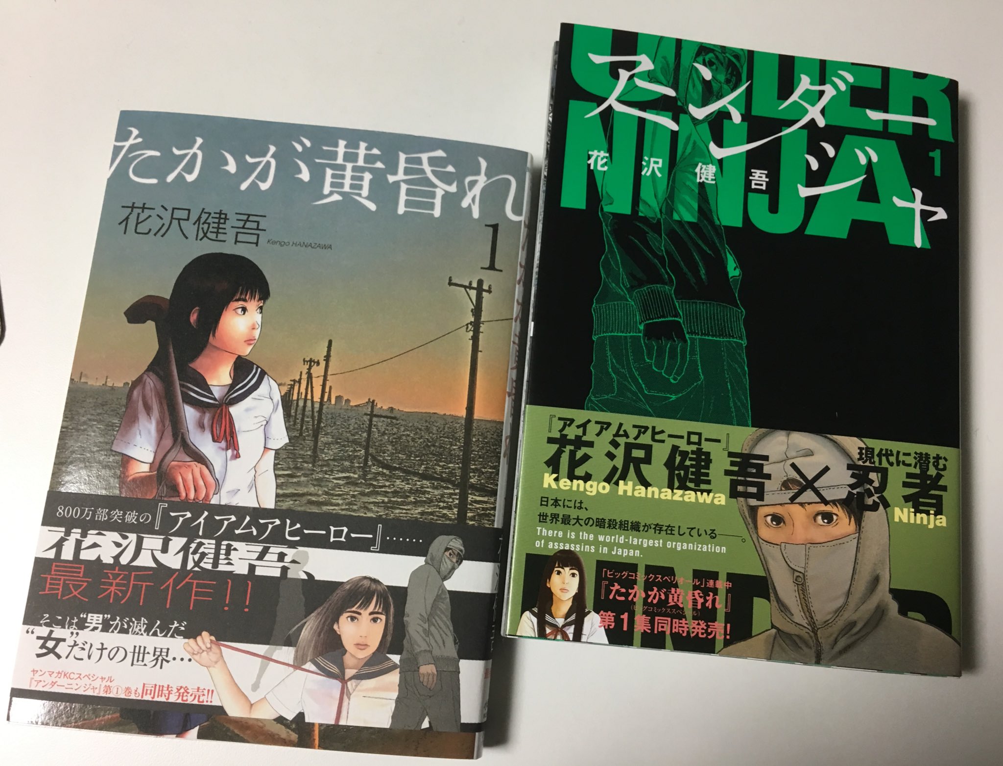武田一義 ペリリュー外伝1巻7月29日発売 花沢健吾 先生のダブル新連載 忍者の会社がある世界の アンダーニンジャ と男がいない世界の たかが黄昏れ 身近にいそうなリアルな登場人物たちが これからどんな見たことない世界に連れて行ってくれるのか