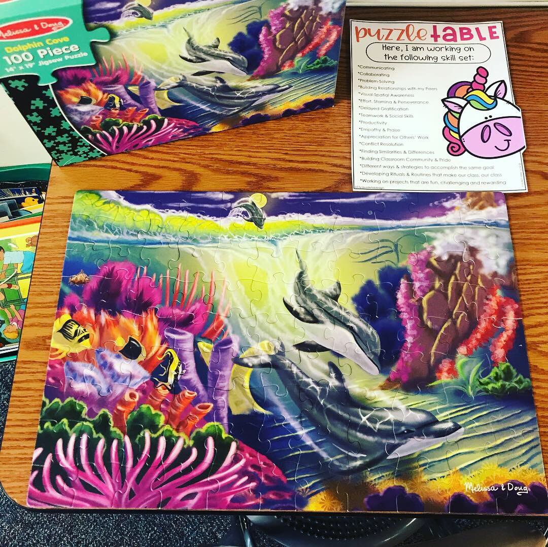 elissagravanda's tweet image. First two puzzles on our new #PuzzleTable were done SO fast! Now, we’re trying a more challenging, 300-piece Harry Potter puzzle! 🧩 thank you, @hellojenjones! I finally got the motivation because of your sign! #HappyClassrooms #608Kids