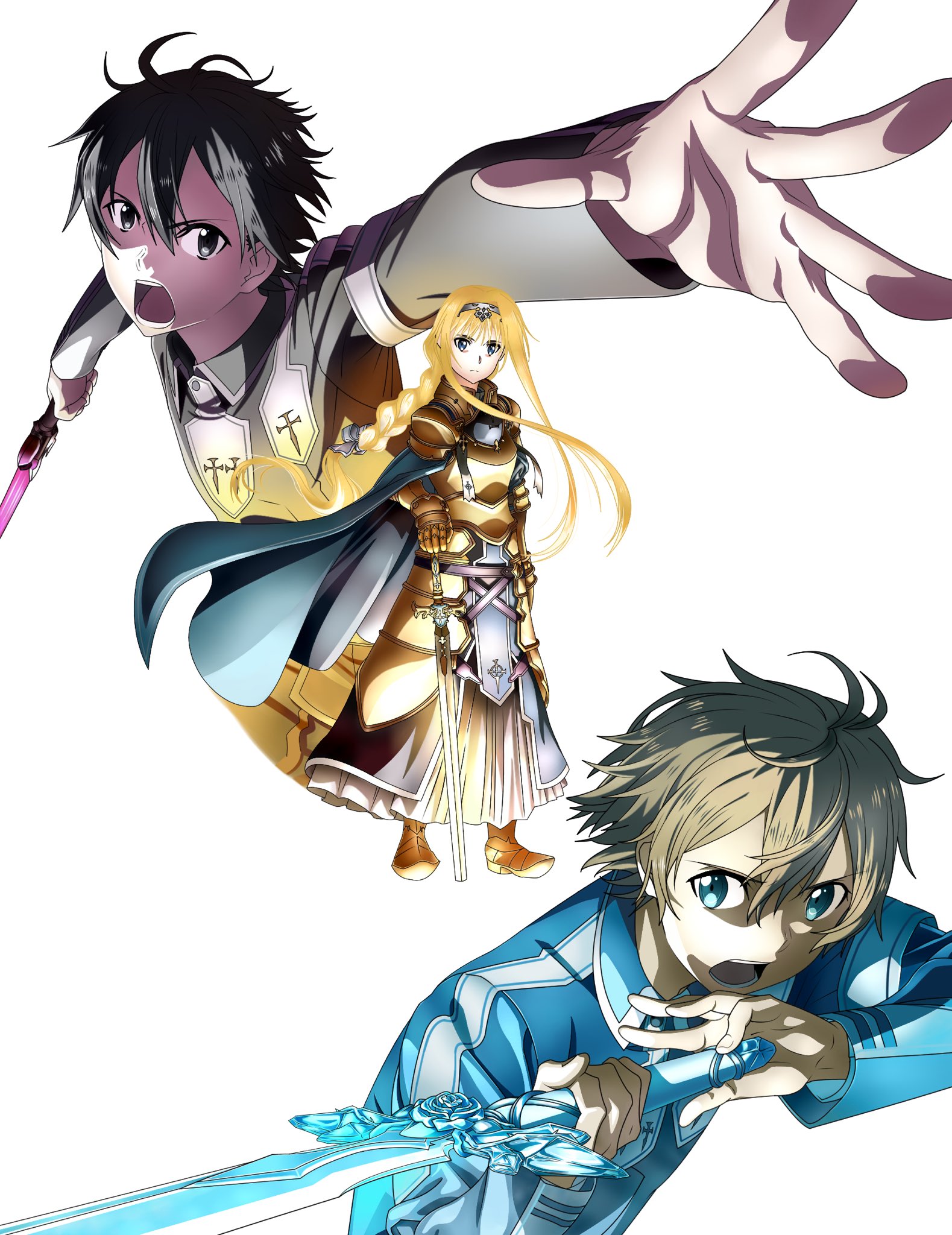 Yuuri Saoアリシゼーション 背景なし 摸写 やっと3人描けた この時点でレイヤー280枚超え 背景で投げ出しそう笑 Sao アリシゼーション ソードアートオンライン 摸写 アニメ塗り アリス ユージオ キリト 背景なし 絵描きさんと繋がりたい