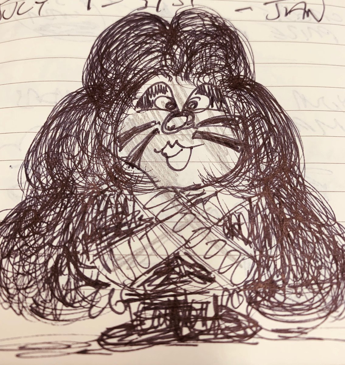 jimmywicks's tweet image. ⁦@genesimmons⁩ ⁦@PaulStanleyLive⁩ ⁦got bored in a meeting today and felt inspired 😜 #notepadart #KISSarmy