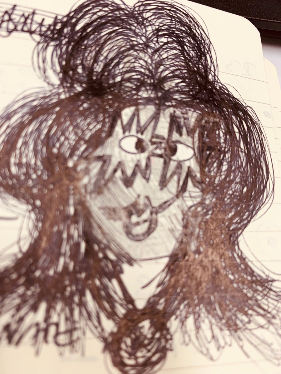 jimmywicks's tweet image. ⁦@genesimmons⁩ ⁦@PaulStanleyLive⁩ ⁦got bored in a meeting today and felt inspired 😜 #notepadart #KISSarmy
