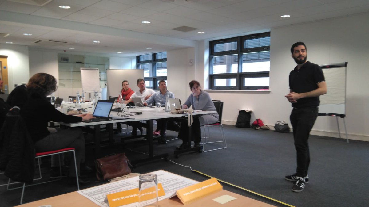 FLCconstruccion's tweet photo. 🇬🇧 Nuestros compañeros de Proyectos Internacionales presentan en la segunda reunión del proyecto #Tycon en @covcampus las iniciativas europeas @Womencanbuild y #TransToWork.
📲 En #Tycon se desarrollarán minijuegos para fomentar #competencias #empresariales en la #construcción. https://t.co/SaYcT13ZFP