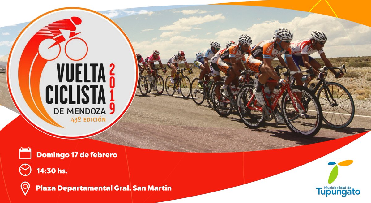 🚴‍ #TupungatoEsDeporte. Por primera vez en 43 años, #Tupungato será el punto de partida de la primer etapa de la 43° edición de la #VueltaCiclistaDeMendoza. ¡Te Esperamos! 
Más Info: ow.ly/kCF730nFDG4