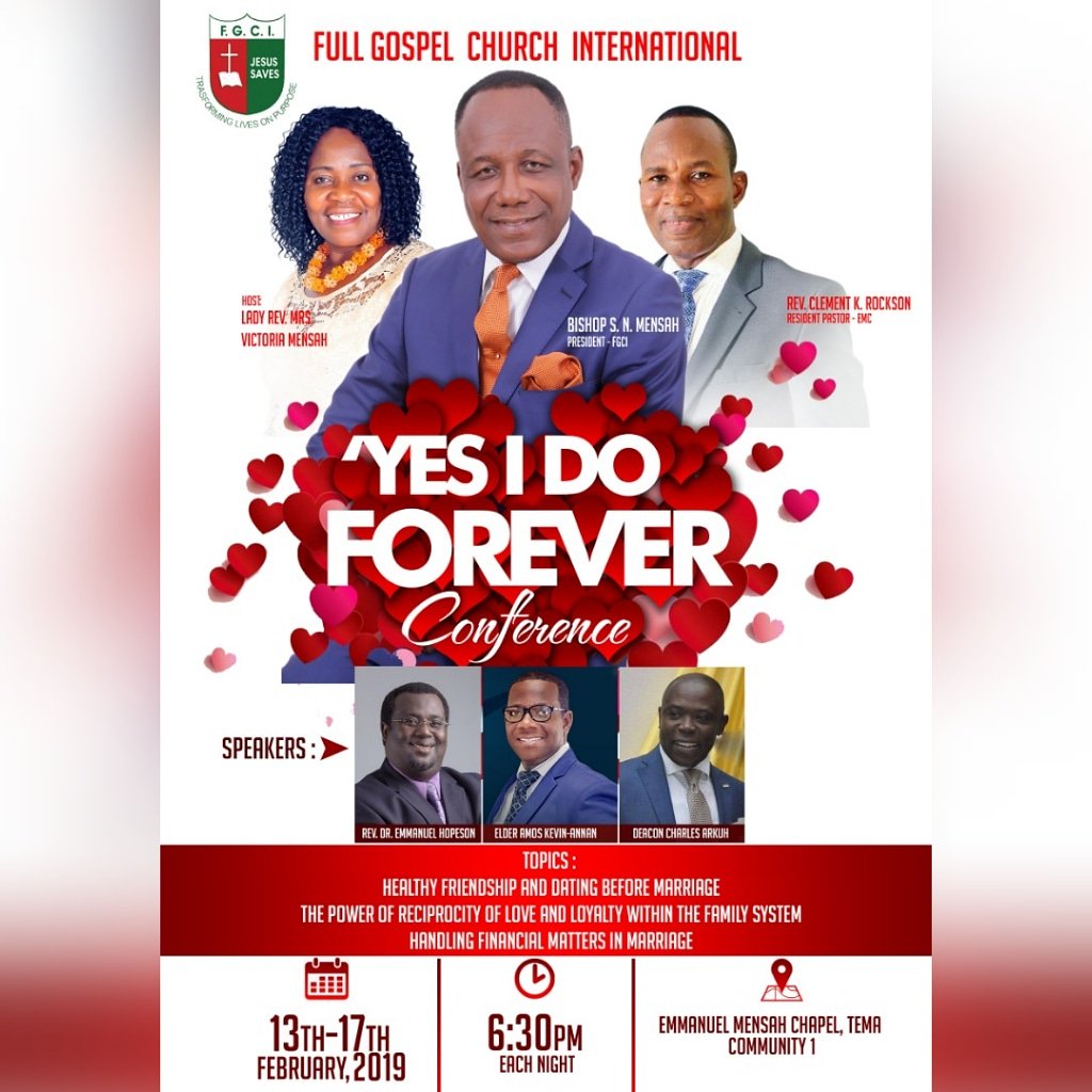 kevin_annan's tweet photo. #AKA_EventUpdate: Full Gospel Church International presents
🗒Yes, I do Forever Conference.
⛪Emmanuel Mensah Chapel, Tema Community 1.
🗓13th & 17th February
🕒6:30pm Each Night
You can't afford to MISS!!! https://t.co/S5ugsYVdda