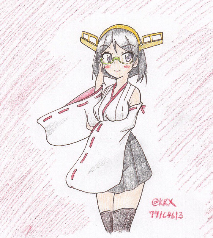 #艦これ版深夜の真剣お絵描き60分一本勝負
#艦これ版真剣お絵描き60分一本勝負_20190212
#霧島
「艦隊の頭脳ですから」 