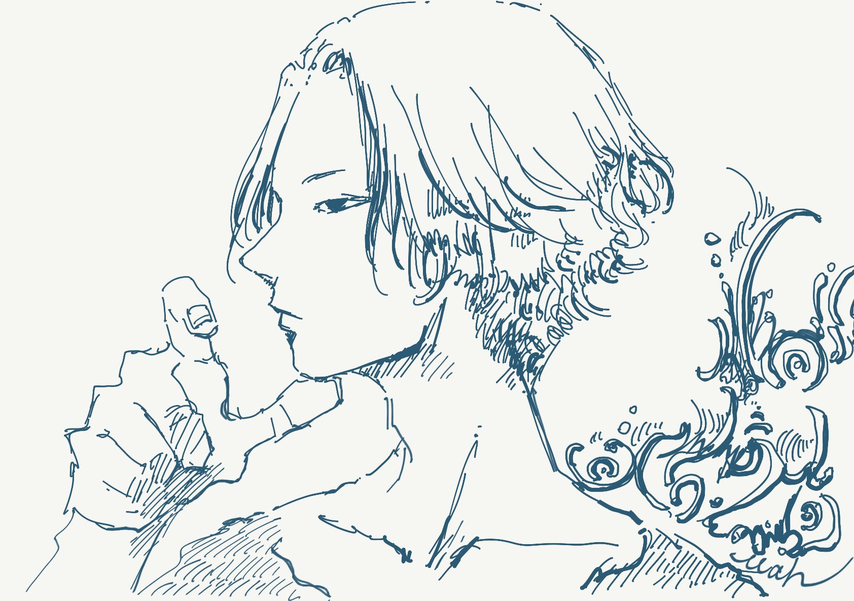 Mah またnoteshelf 手のポーズなんだろうと思って描き直して丁寧に色も塗ったけど 描き直す前のやつの方が好きだったパターン