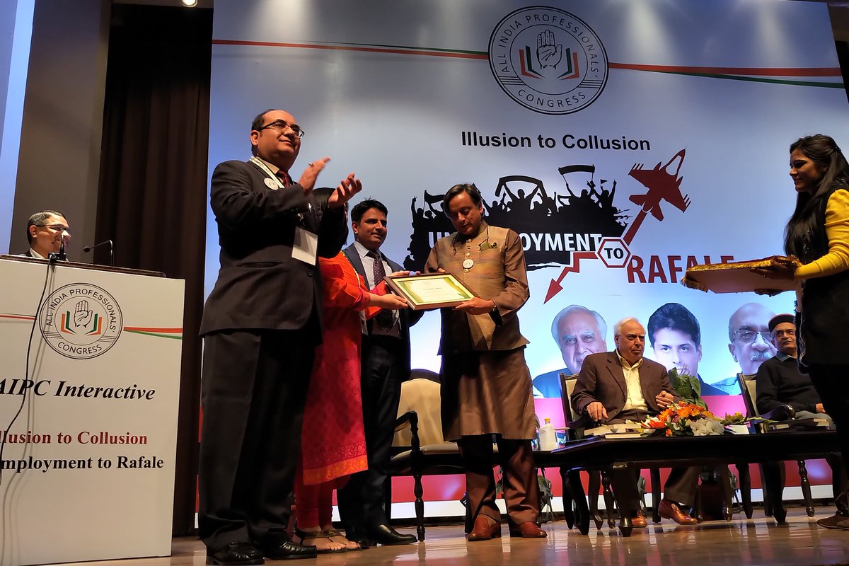ProfCong's tweet photo. It's a full house! 

Titled: Illusion to Collusion - Unemployment to Rafale. 

We thank our fellows and teams for making the interactive happen. We are proud of you! 

A special thank you to @KapilSibal @ManishTewari @pbhushan1 for joining us &amp; Chairman @ShashiTharoor https://t.co/QHDikJNXcF