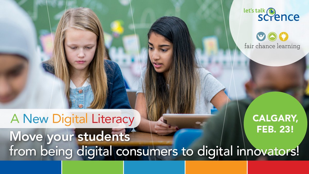 FCLEdu's tweet image. Equip yourself with the knowledge to empower students with the digital skills to thrive in our globally connected, technology rich world with the fully funded #DigitLitxLTS summit by @LetsTalkScience (and supported by us!). Register:  ow.ly/HFlX30nq9sH #CanCodes #FCLedu