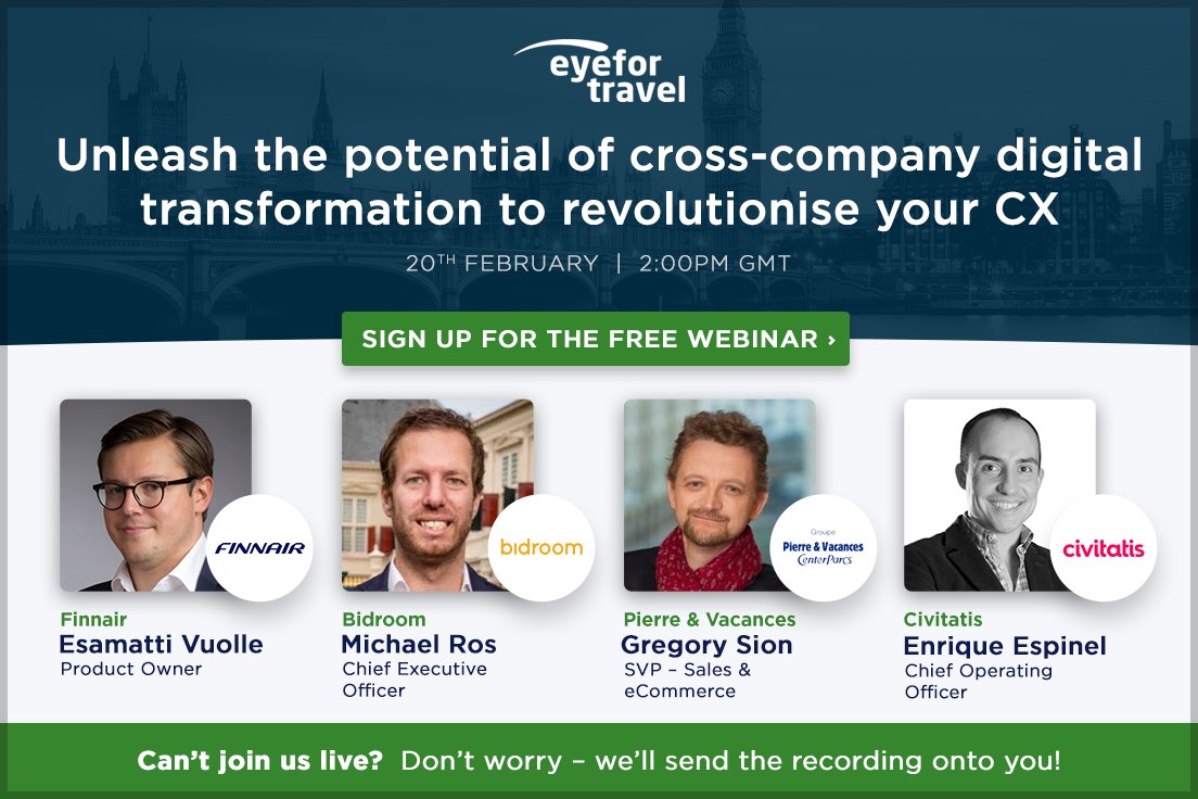 Excited that our upcoming webinar "Unleash the power of cross-company digital transformation to revolutionise your CX" (bit.ly/2FIGRA6) is featured on <a href="/travelmassive/">Travel Massive</a> 

Read more here: bit.ly/2I8agFN 
Sign up here: bit.ly/2FIGRA6
