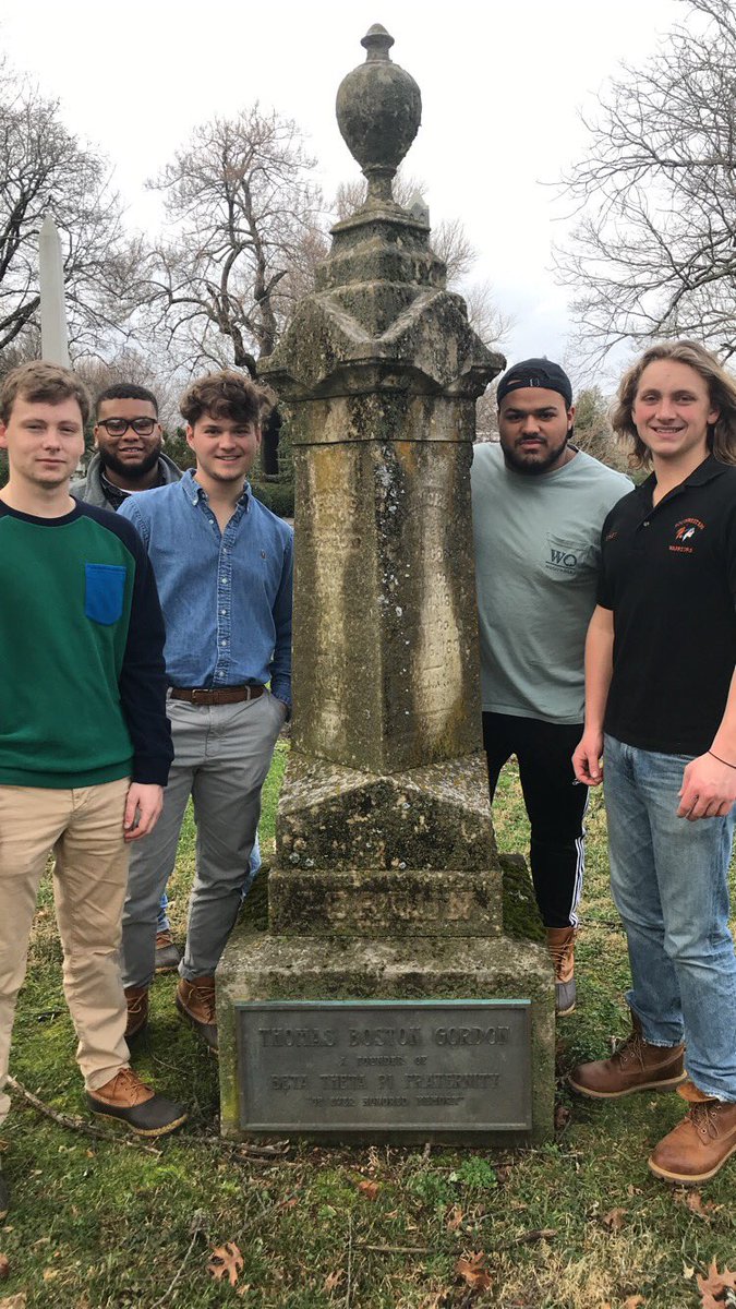 Always great getting a chance to absorb some of Beta’s great history! Here is photo with some of our brothers at the gravestone of one of the eight founders of Beta Theta Pi, Thomas Boston Gordon. #betathetapi #deltaxi