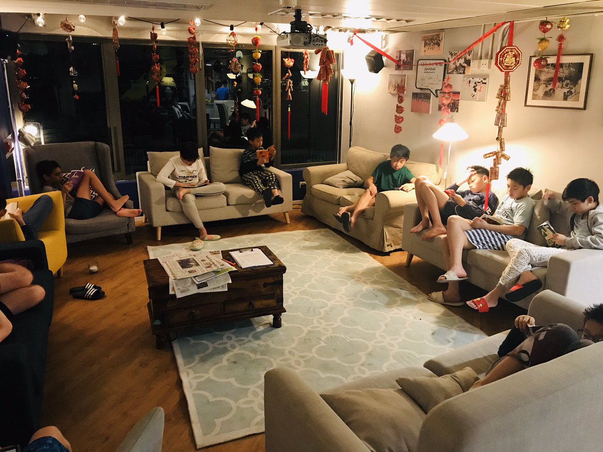 HHKSShackleton's tweet photo. Reading and sushi night returns for the #boysofshackleton as everyone enjoys the first #TechFreeTuesday of the New Year! @Harrow_HK @HeadHarrowHK #boysofcompassion https://t.co/Oq8aOtHoGA