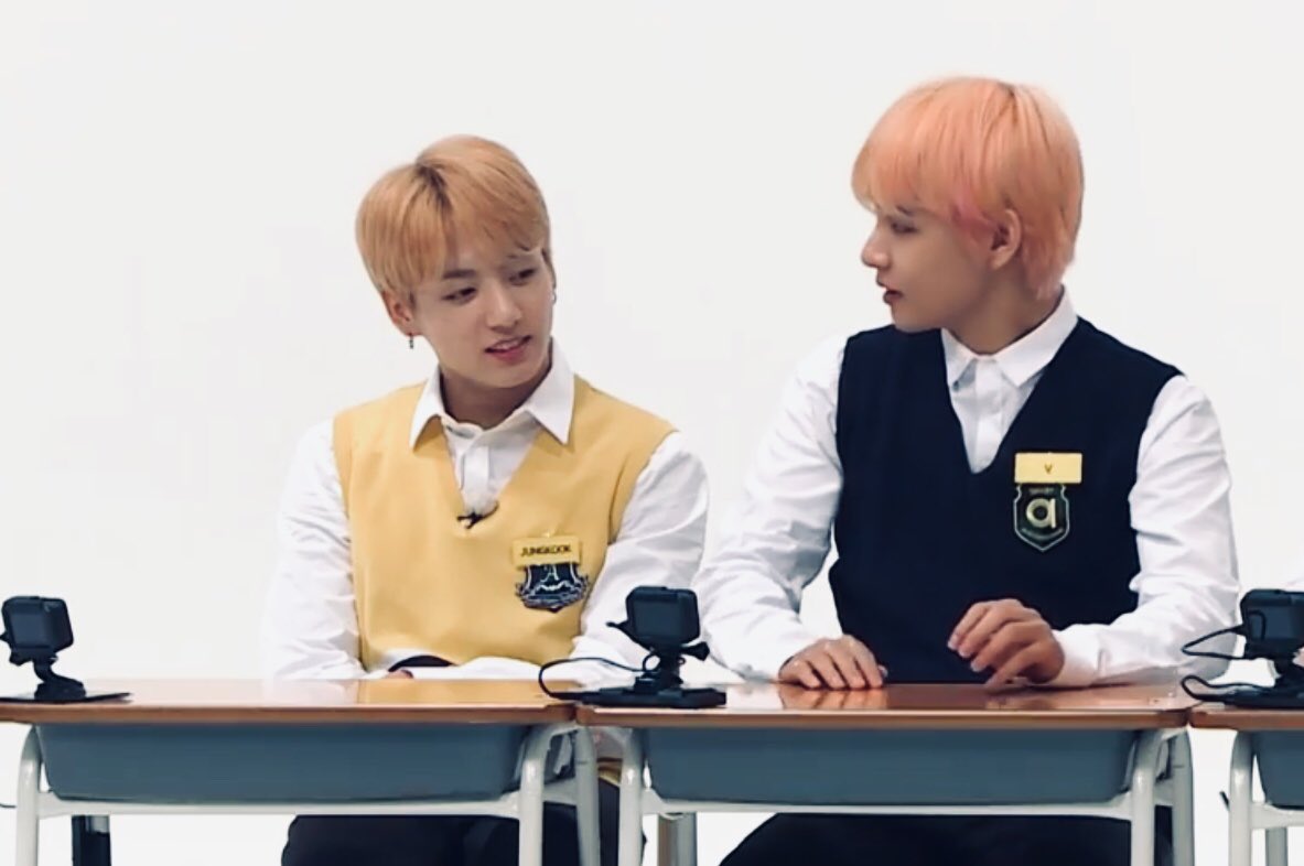 Look at their fond smiles towards their Yoongi hyung #vkook  #kookv  #taekook 