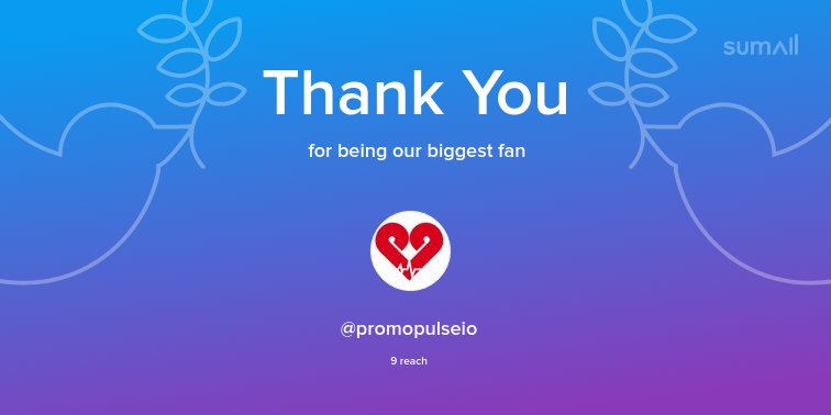 Our biggest fans this week: @promopulseio. Thank you! via sumall.com/thankyou?utm_s…