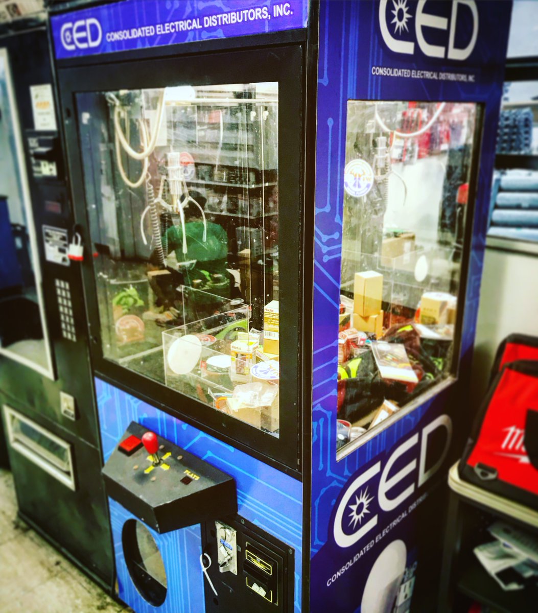 CEDEWMiami's tweet photo. CED Claw machine almost ready! Big things are coming to CED /EW Miami! #ced #cedew #electricalwholesalers #clawmachine #electricianlife #electrician #305 #miami https://t.co/nw4BuFC9k1