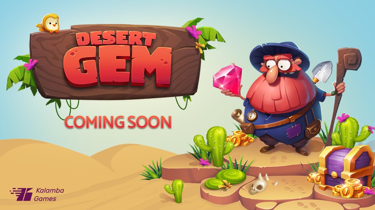 kalambagames's tweet photo. With volatile game play cloaked in a fun and funky treasure hunt theme, Desert Gem applies many proven engaging in-game mechanics that players have come to expect from Kalamba Games. A treasure trove awaits! Coming soon! #kalambagames #most #engaging #slots #comingsoon #desertgem https://t.co/hQtgOpyd6C