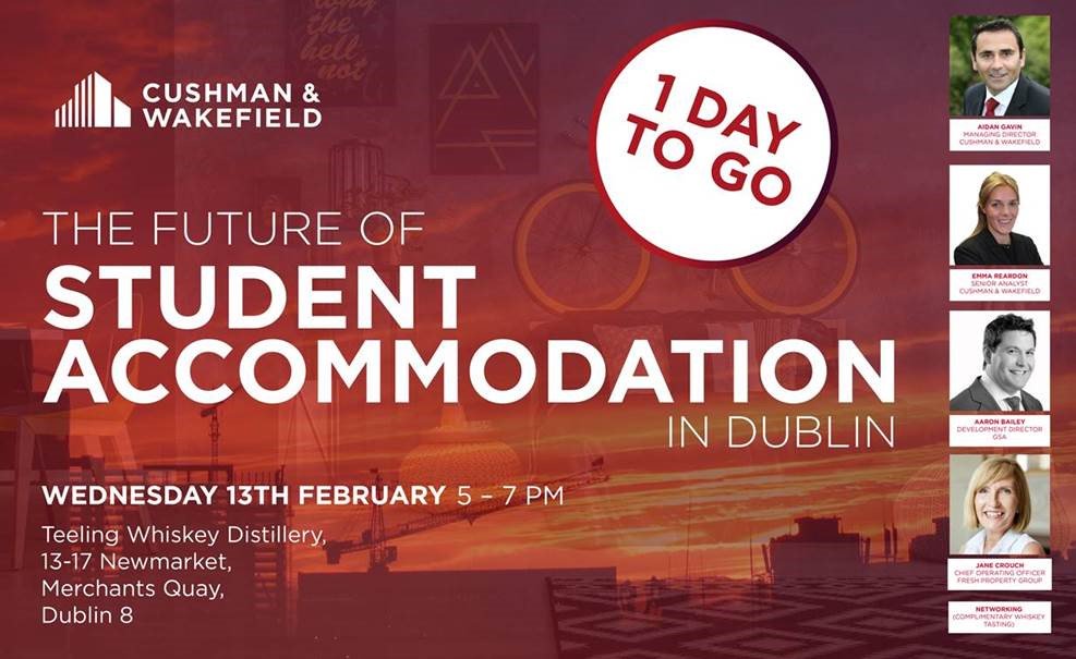 FPG's COO, Jane Crouch will be heading over to #Dublin to speak at Cushman &amp; Wakefield's 'The future of Student Accommodation in Dublin'  tomorrow. Jane will be sharing insights into the market &amp; the four schemes that are currently under management by the group in the city.