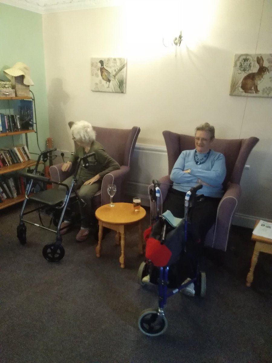 SMC_ForestHall's tweet photo. Tuc shop and movie afternoon with a glass of
 Wine, our residents thoroughly enjoying @St_Martins_Care @AlzInspiration  @ageUKNT @alzheimerssoc #movies #sweets https://t.co/M3ijfZttCt