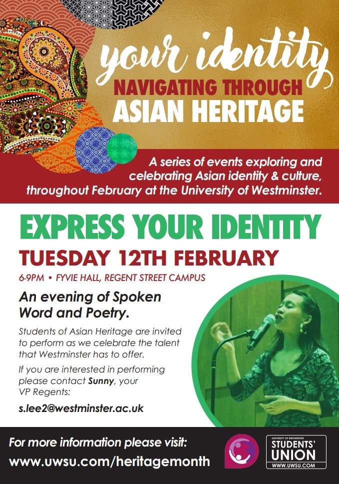 Tonight we have our second event as part of our Asian Heritage Month taking place Tonight!! 

Hope to see you all there 🎉🎉