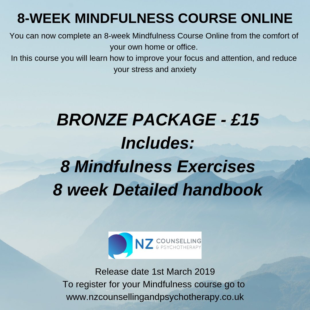 zahid_neelam's tweet photo. **New** You can now complete an 8-week Mindfulness Course Online from wherever you are. In the course you will learn how to improve your focus and attention and reduce your stress and anxiety. #mindfulness #onlinemindfulnesscourse #stress #anxiety https://t.co/RbHkwoJK8y