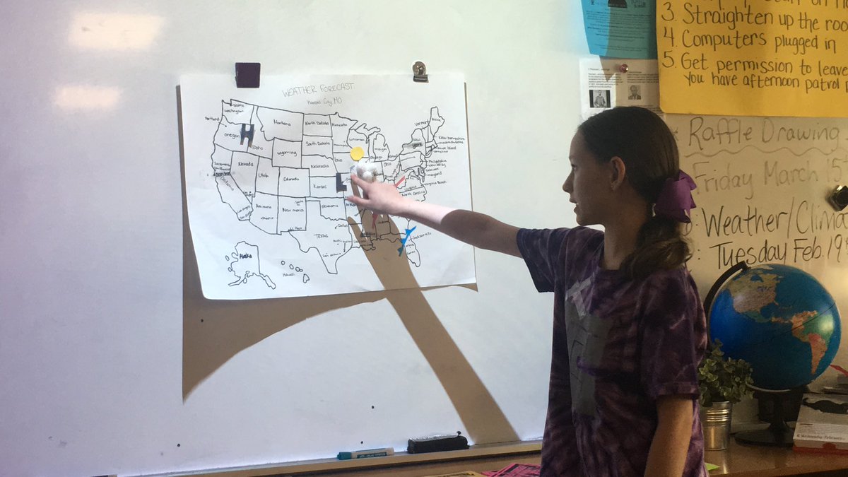 MrsQuadagnoTCS's tweet photo. Ss created a weather map for any city and then did a weather forecast using weather map symbols. #5thscience #weather #5thlearning https://t.co/xA1aE880QJ