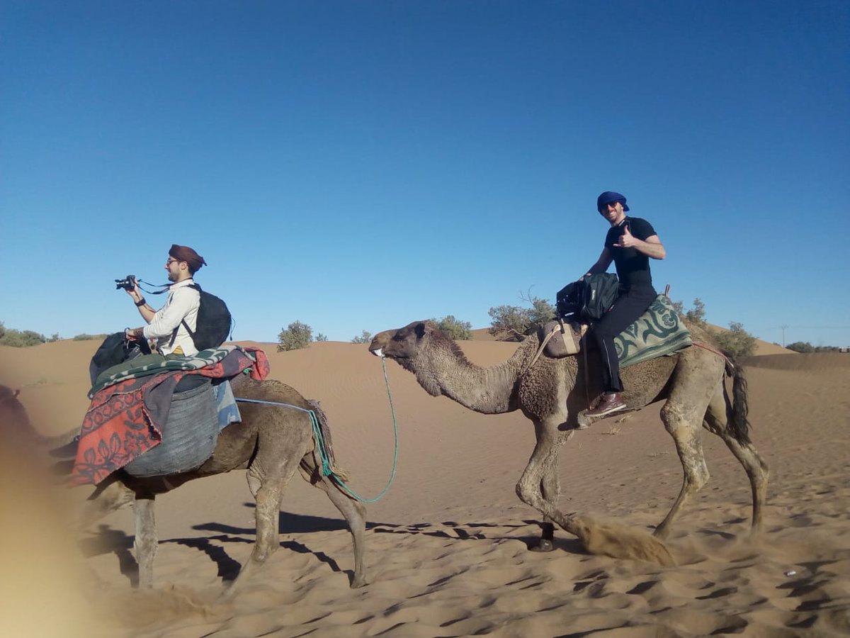 FirstMarrakechT's tweet image. On 2 days desert tour to #ErgLihoudu desert 🌅🌅
Fun time with #FirstMarrakechTours driver Abdelilah 😎
Group of friends has good Sahara desert moments, 🐪🐪
contact us: contact@first-marrakech-tours.com
#travel #Morocco #vacation #Tours #desert #sahara #World #camels #explore