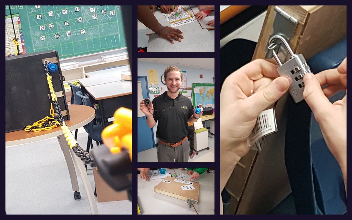 CapitaineRFR's tweet photo. Les élèves de #4eLC #5eLC &amp; #6eLC ont participé à des défis d'évasion en salle de classe. 
Travail d'équipe + résolution de problèmes + plaisir garanti = #évasionsmobiles 
#LaurierCarrière #collaboration https://t.co/itc2fPt0HX