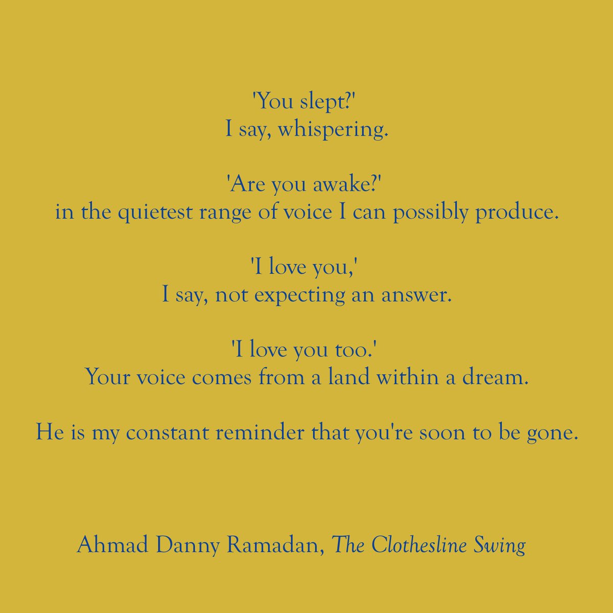 The Indigo Press I Love You Too Your Voice Comes From A Land Within A Dream To Celebrate Valentinesweek We Re Sharing Advance Extracts Of The Clothesline Swing The Breathtaking Debut