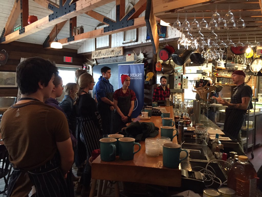 HardyWilhelmena's tweet image. Exciting times at Holy Heart as they launch the Culinary Arts 2019 certificate @Mallard_Cottage Thinking outside the box! @hhmoffice1 @NLESDCA #DeepLearning #studentengagement #culinaryarts