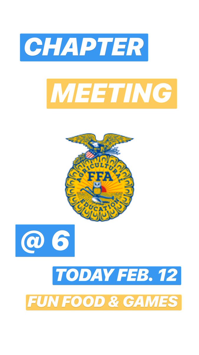 🚨 Chapter Meeting today @ 6! Come out for fun, food, &amp; games! 💙💛