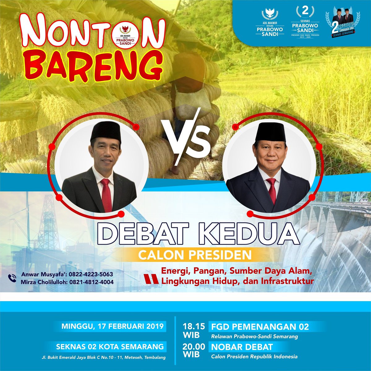 ProbonoJ's tweet photo. Kawan2 Relawan yang di Semarang bisa gabung, nonton bareng debat kedua di Kantoe SekNas 02 Kota Semarang.

#debatpresiden #debatkedua  #indonesiamenang  #seknas  #seknasprabowosandi https://t.co/2kP70nUAWG