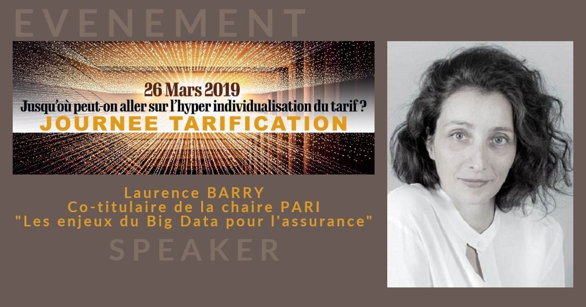 [Journée Tarification] Laurence BARRY, co-titulaire de la Chaire PARI "Les enjeux du Big Data dans l'assurance" partagera sa vision sur les nouveaux enjeux de mutualisation @_Actuaris_ <a href="/AddactisGroup/">ADDACTIS Group</a> #BigData #risk Inscrivez-vous ici : bit.ly/journee_tarif