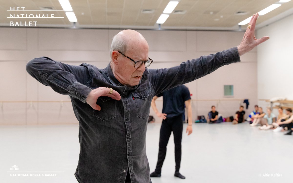 Tonight the 'Ode to the Master' program - 4 works by the great Hans van Manen - returns <a href="/DutchNatBallet/">Het Nationale Ballet</a> for just 4 performances. Here he is in studio rehearsing 5 Tango's just a couple of days ago. Pic by @altin_kaftira #ballet #Legend #Amsterdam